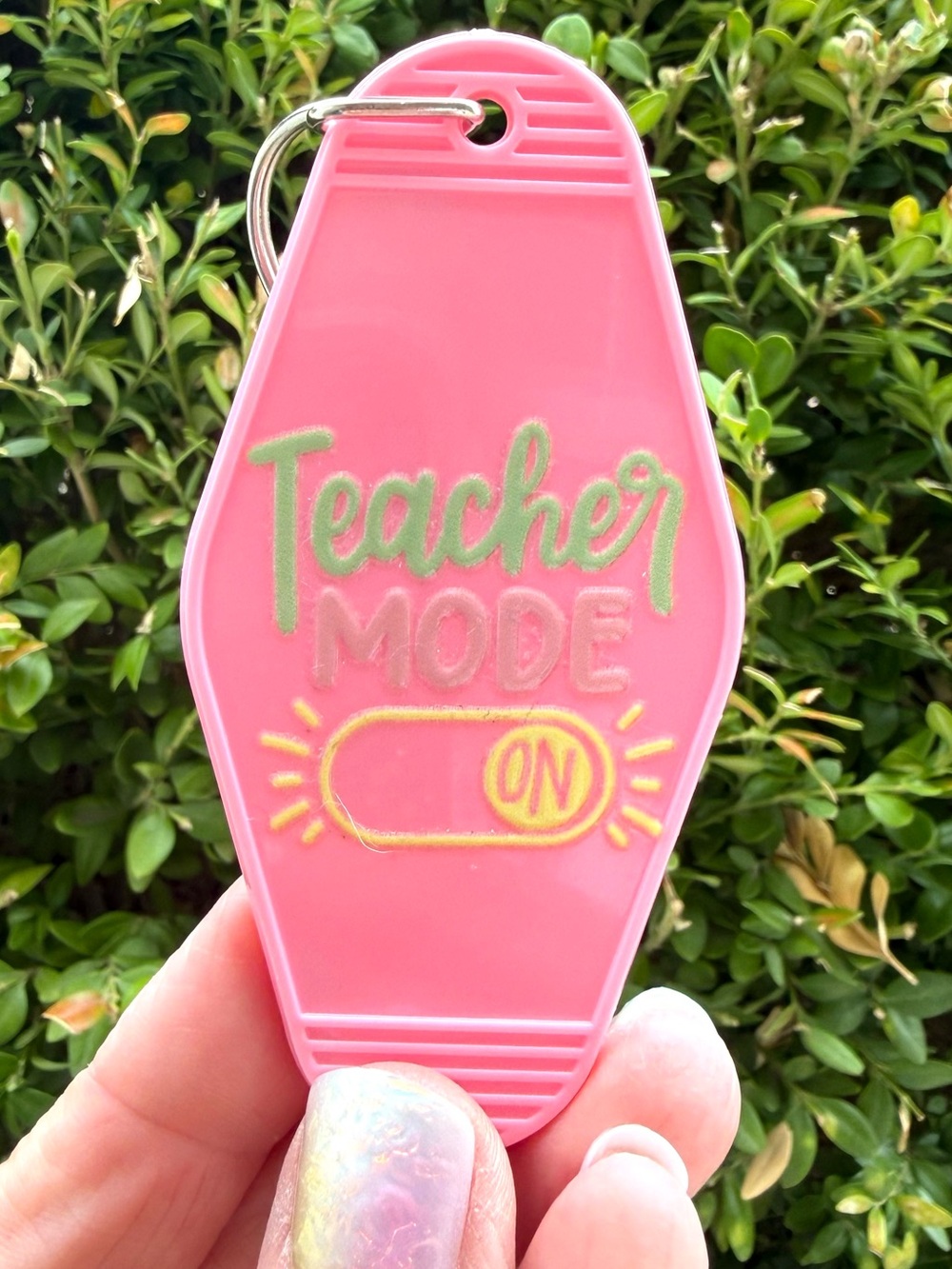 Vintage style motel key 3.5” keychain teacher-themed gift idea
